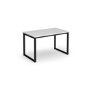 Otto benching solution dining table 1200mm wide - black frame and white top