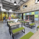 Otto benching solution dining table 1200mm wide with 25mm MDF top