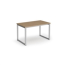 Otto benching solution dining table 1200mm wide - silver frame and kendal oak top
