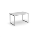 Otto benching solution dining table 1200mm wide - silver frame and white top