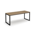 Otto benching solution dining table 1800mm wide - black frame and kendal oak top