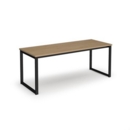 Otto benching solution dining table 1800mm wide - black frame and kendal oak top
