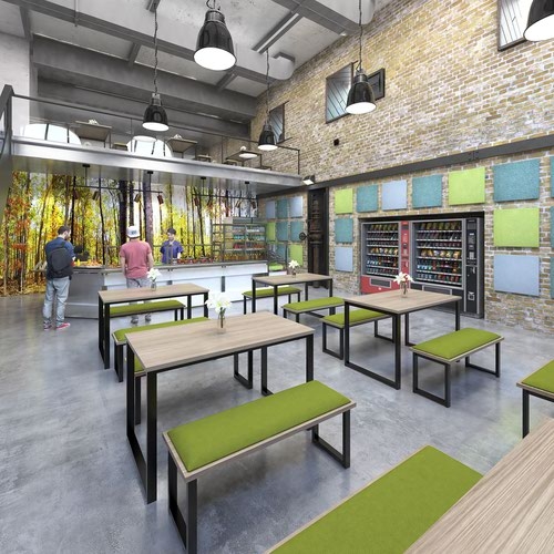 Otto benching solution dining table 1800mm wide - silver frame and kendal oak top