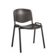 Taurus plastic meeting room stackable chair with no arms - black with black frame