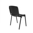 Taurus plastic meeting room stackable chair with no arms - black with black frame