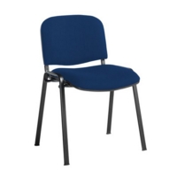 Taurus meeting room stackable chair with black frame and no arms - Curacao Blue