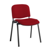 Taurus meeting room stackable chair with black frame and no arms - Panama Red