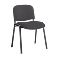 Taurus meeting room stackable chair with black frame and no arms - Blizzard Grey