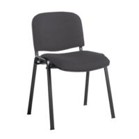 Taurus meeting room stackable chair with black frame and no arms - Blizzard Grey
