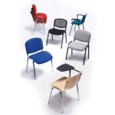 Taurus meeting room stackable chair with black frame and no arms - Blizzard Grey