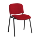 Taurus meeting room stackable chair with black frame and no arms - Belize Red