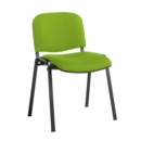 Taurus meeting room stackable chair with black frame and no arms - Madura Green