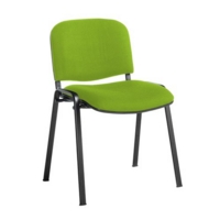 Taurus meeting room stackable chair with black frame and no arms - Madura Green