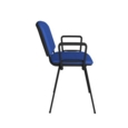 Taurus meeting room stackable chair with black frame and fixed arms - blue