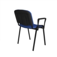 Taurus meeting room stackable chair with black frame and fixed arms - blue