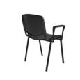 Taurus plastic meeting room stackable chair with fixed arms - black with black frame