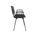 Taurus plastic meeting room stackable chair with fixed arms - black with black frame