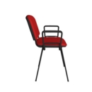 Taurus meeting room stackable chair with black frame and fixed arms - red