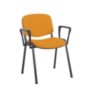 Taurus meeting room stackable chair with black frame and fixed arms - Solano Yellow