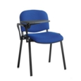 Taurus meeting room chair with black frame and writing tablet - blue