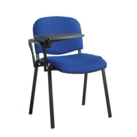 Taurus meeting room chair with black frame and writing tablet - blue