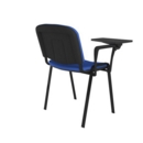 Taurus meeting room chair with black frame and writing tablet - blue