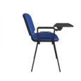 Taurus meeting room chair with black frame and writing tablet - blue