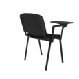 Taurus meeting room chair with black frame and writing tablet - black