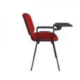 Taurus meeting room chair with black frame and writing tablet - red