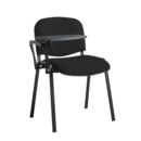 Taurus meeting room stackable chair with black frame and writing tablet - Havana Black