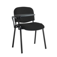 Taurus meeting room stackable chair with black frame and writing tablet - Havana Black