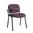 Taurus meeting room stackable chair with black frame and writing tablet - Bridgetown Purple