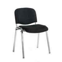 Taurus meeting room stackable chair with chrome frame and no arms - black