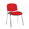 Taurus meeting room stackable chair with chrome frame and no arms - red