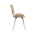 Taurus wooden meeting room stackable chair with no arms - beech with chrome frame