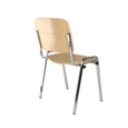 Taurus wooden meeting room stackable chair with no arms - beech with chrome frame
