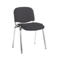 Taurus meeting room stackable chair with chrome frame and no arms - Blizzard Grey