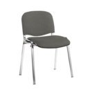 Taurus meeting room stackable chair with chrome frame and no arms - Slip Grey