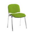 Taurus meeting room stackable chair with chrome frame and no arms - Madura Green