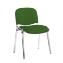 Taurus meeting room stackable chair with chrome frame and no arms - Lombok Green