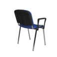 Taurus meeting room stackable chair with chrome frame and fixed arms - blue