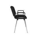Taurus meeting room stackable chair with chrome frame and fixed arms - charcoal