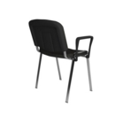 Taurus meeting room stackable chair with chrome frame and fixed arms - charcoal