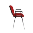 Taurus meeting room stackable chair with chrome frame and fixed arms - red