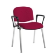 Taurus meeting room stackable chair with chrome frame and fixed arms - Diablo Pink