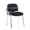 Taurus meeting room chair with chrome frame and writing tablet - charcoal