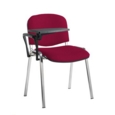 Taurus meeting room stackable chair with chrome frame and writing tablet - Diablo Pink