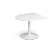 Trumpet base radial extension table 1000mm x 1000mm - white base and white top