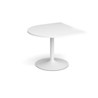 Trumpet base radial extension table 1000mm x 1000mm - white base and white top