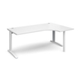 TR10 right hand ergonomic desk 1800mm - white frame and white top